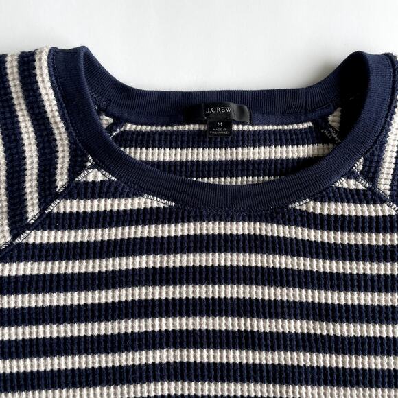 J.Crew Waffle Striped Sweatshirt Size M - Picture 5 of 16